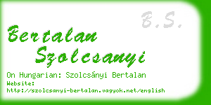 bertalan szolcsanyi business card